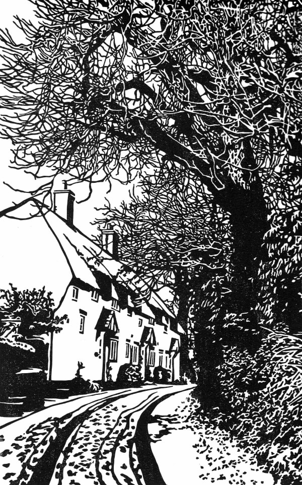 Sasha Constable, Wills Lane a Winter's Day, Cerne Abbas , 2019