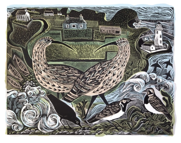 Angela Harding, Fair Isle Curlews and the South Lighthouse
