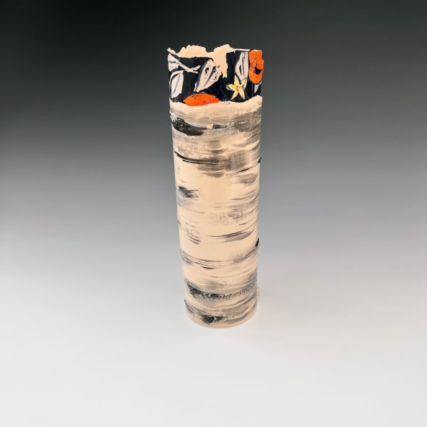 Elaine King, Oranges over Birch I, 2023