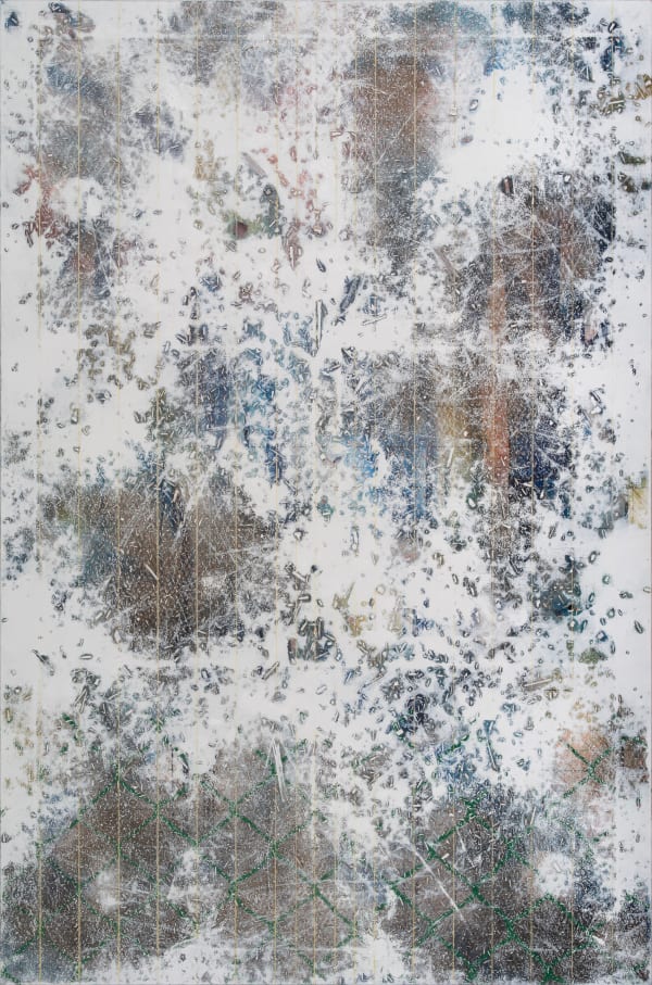 Sunghong Min, Exercise for Painting_ Green fence A, 2025