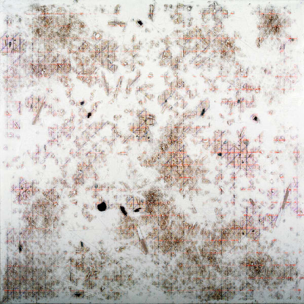 Sunghong Min, Exercise for Painting_Interference 1_Green, White, 2025