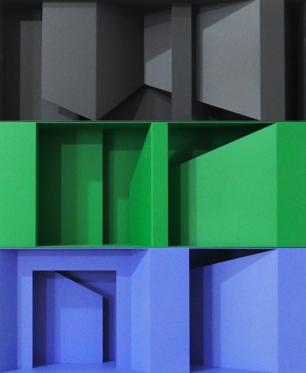 Jeong Jeong-ju, Façade2022-g1-black, green, blue, 2022