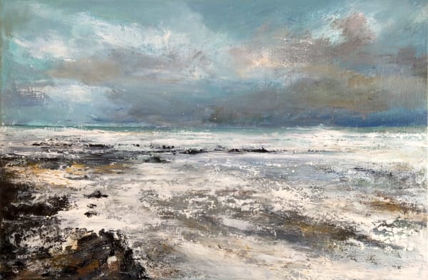 Frances Innes Gale Force 8 Acrylic on canvas 50 x 75 cm Framed 54 x 79 cm
