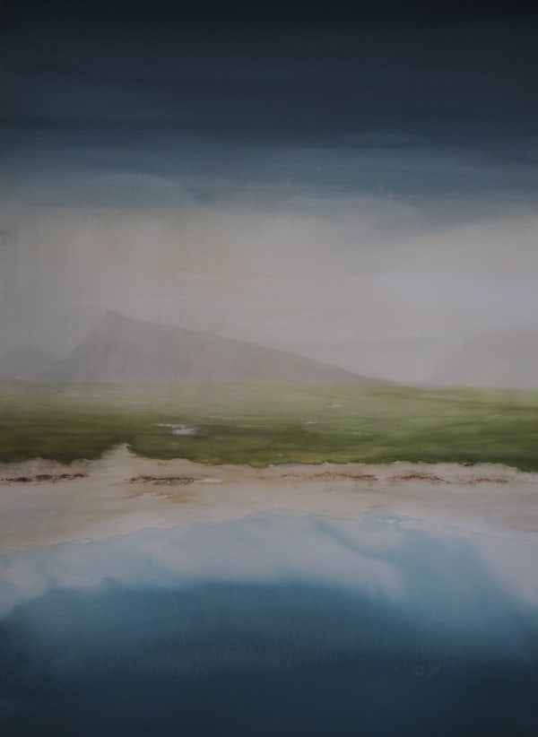 Susan Macintosh RSW Early Rain, North Uist Ink & watercolour 180 x 107 cm Unframed