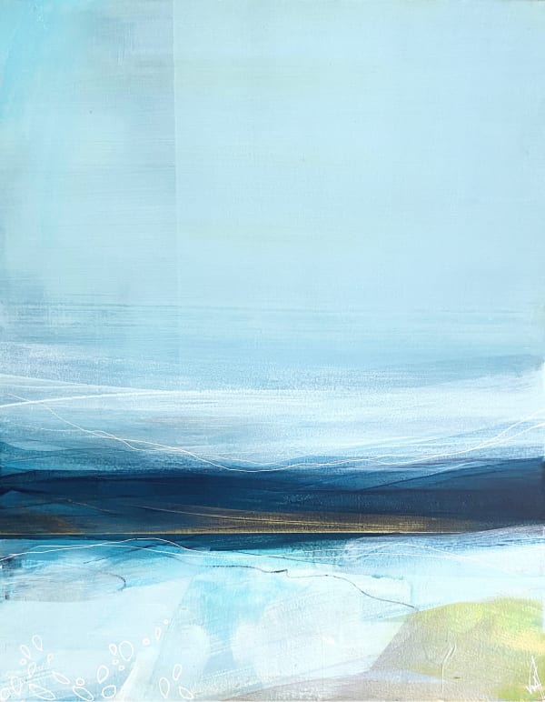 Victoria Wylie The Calling Mixed media on wood panel 36 x 28 cm Framed 40 x 32 cm