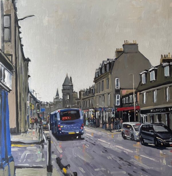 John O'Neill George Street Oil on panel 40 x 40 cm Framed 60 x 60 cm