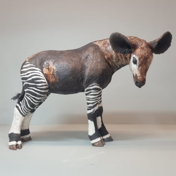 Lesley D McKenzie Okapi Calf Raku ceramic 45 x 40 cm