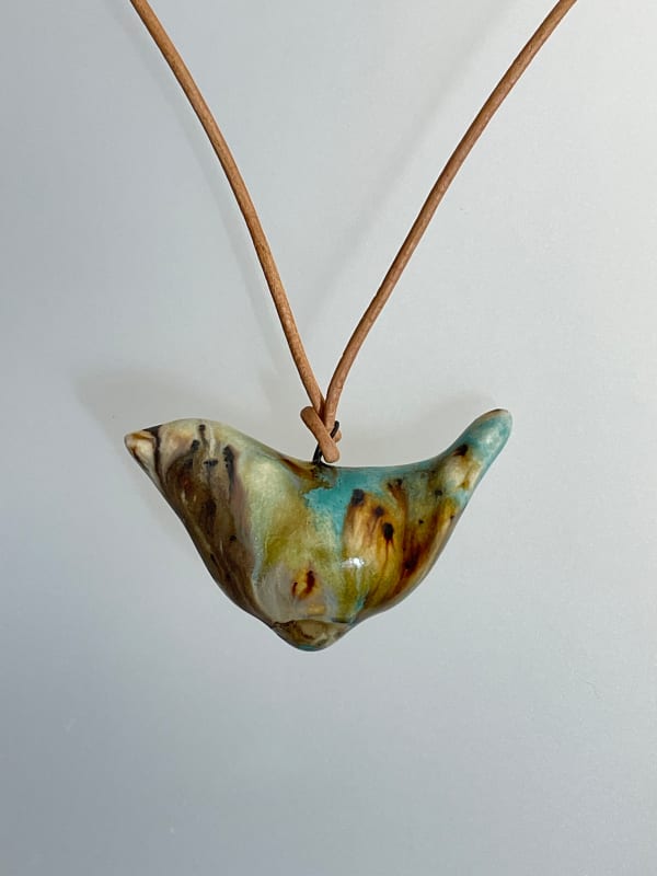 Lois Carson Bird Pendant V Stoneware 4 x 6 cm