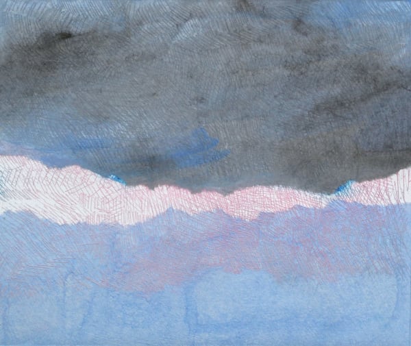 Nicola McInally From Under the Grey Etched print with chine-colle 30 x 30 cm Framed 33 x 33 cm