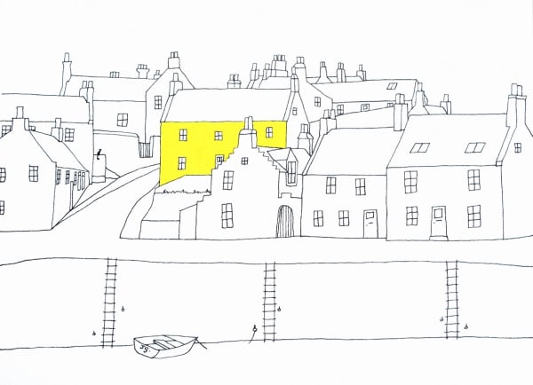 John Glynn Whisky Galore Ink on paper 45 x 50 cm Framed 50 x 55cm