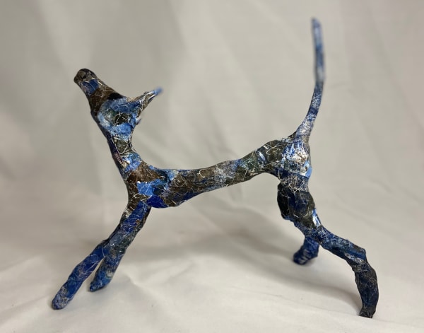 Fi Knox Dog Recycled wire, plaster & papier maché 30 cm