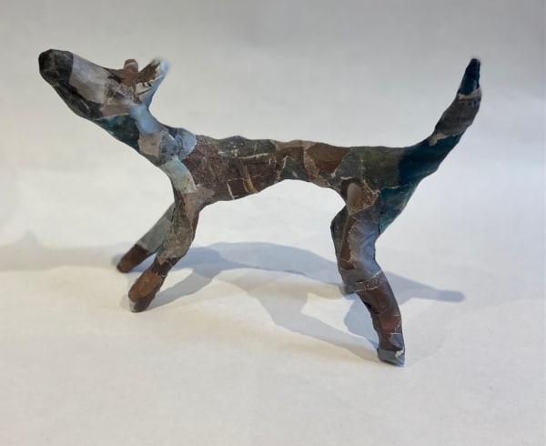 Fi Knox Small Dog Recycled wire, papier mache & plaster bandage 23 x 15 x 10 cm