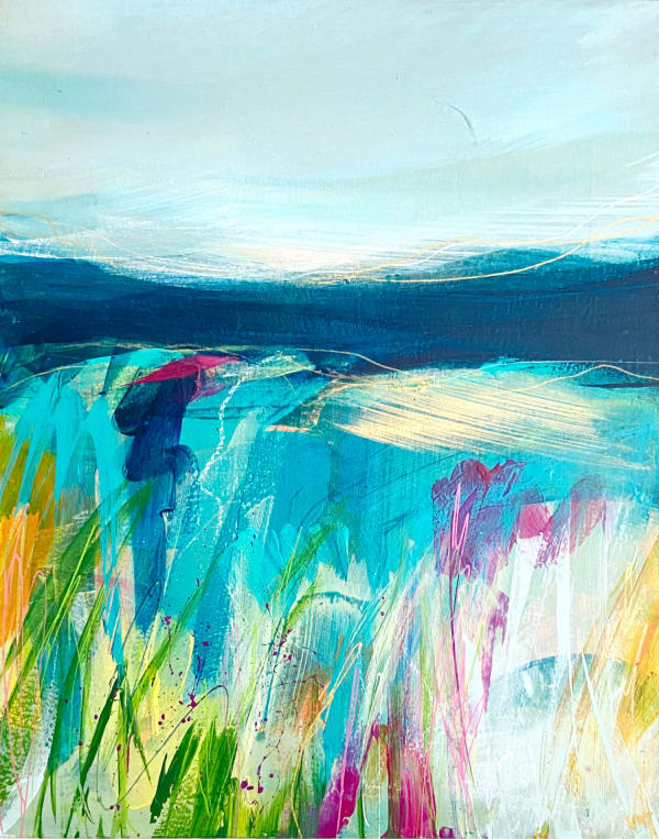 Victoria Wylie Beyond Mixed media on wood panel 25 x 20 cm Framed 29 x 24 cm