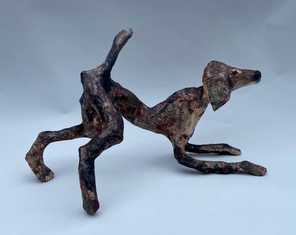 Fi Knox Brown Dog Recycled wire & papier mache 25 x 20 x 15 cm