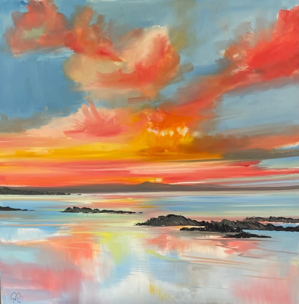 Rosanne Barr Shores of Reflection Oil 80 x 80 cm Framed 100 x 100 cm