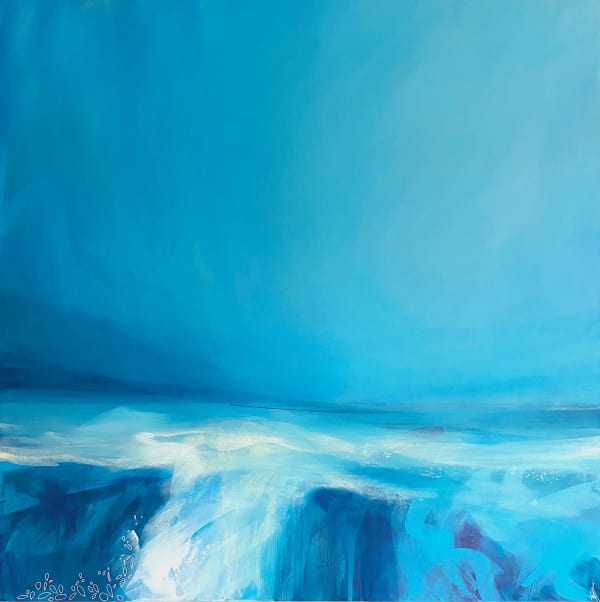 Victoria Wylie Swimming Through the Storm Mixed media on canvas 100 x 100 cm Unframed