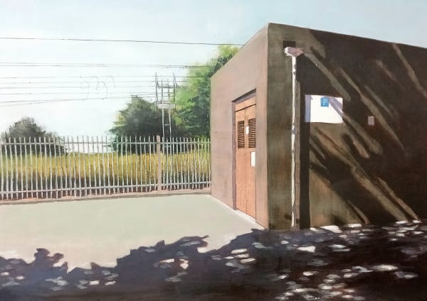 Lindsey Lavender Sub-Station Study Acrylic on paper 30 x 40 cm Framed 63 x 50 cm