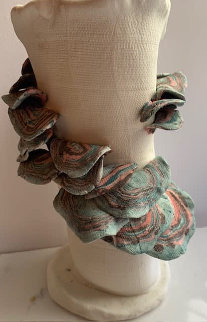 Maralyn Reed-Wood Turkey Fungus I Porcelain Nerikomi pot 18 cm