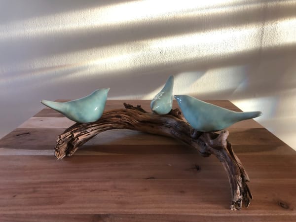 Lois Carson Perching Birds Ceramic & gorse 14 x 38 cm