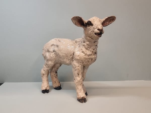 Lesley D McKenzie Lamb I Raku fired ceramic
