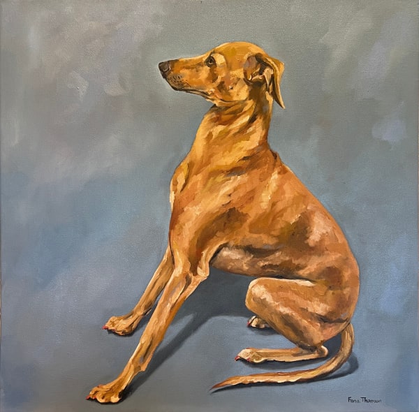 Fiona Thomson Manicure Oil on canvas 60 x 60 cm Framed 64 x 64 cm