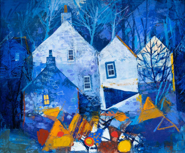 George Birrell Beach Cottages Oil on plywood 50 x 60 cm Framed 70 x 80 cm