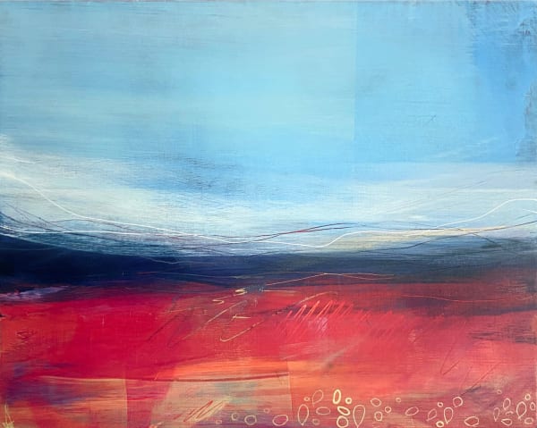 Victoria Wylie Boundless Mixed media on wood panel 20 x 25 cm Framed 24 x 29 cm