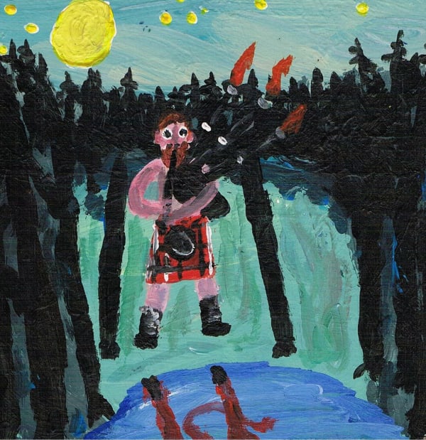 Aiden Milligan Auld Nick Acrylic on panel 15 x 15 cm Framed 21 x 21 cm