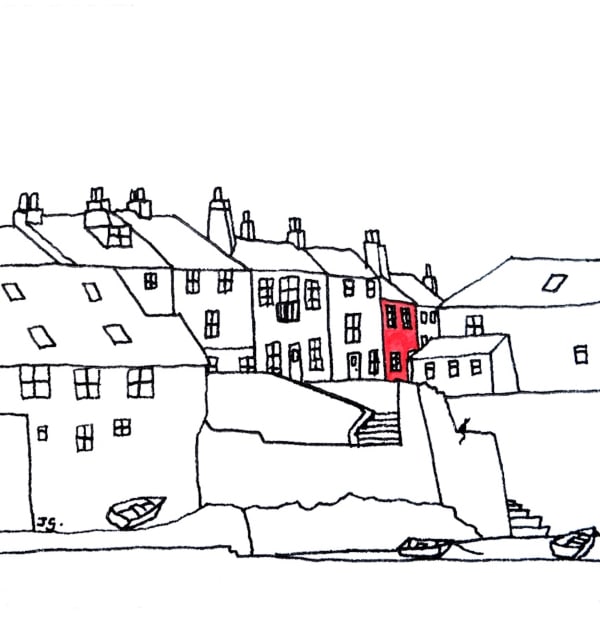 John Glynn Fisherman's Friend Ink on paper 30 x 30 cm Framed 37 x 37 cm