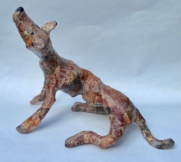 Fi Knox Brown Dog Wire & papier-mâché 26 cm h