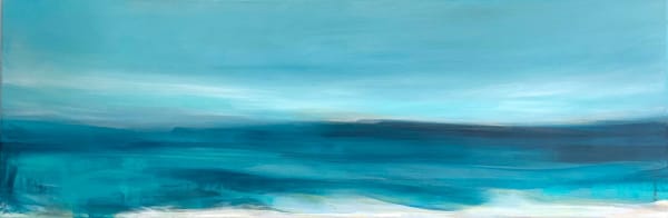 Victoria Wylie Tidal Flow Mixed media on canvas 40 x 120 cm Framed 44 x 124 cm