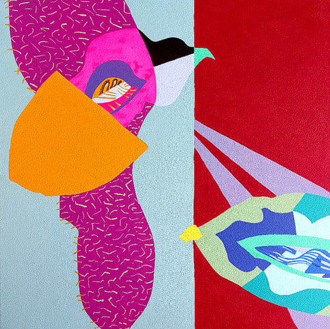 Mary May In-Flight Acrylic on canvas 30 x 30 cm