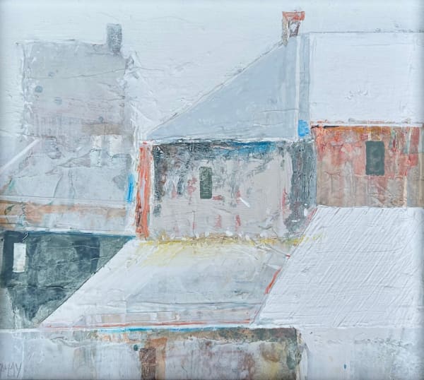 Robert McAulay White Roofs V Acrylic & mixed media 21 x 24 cm