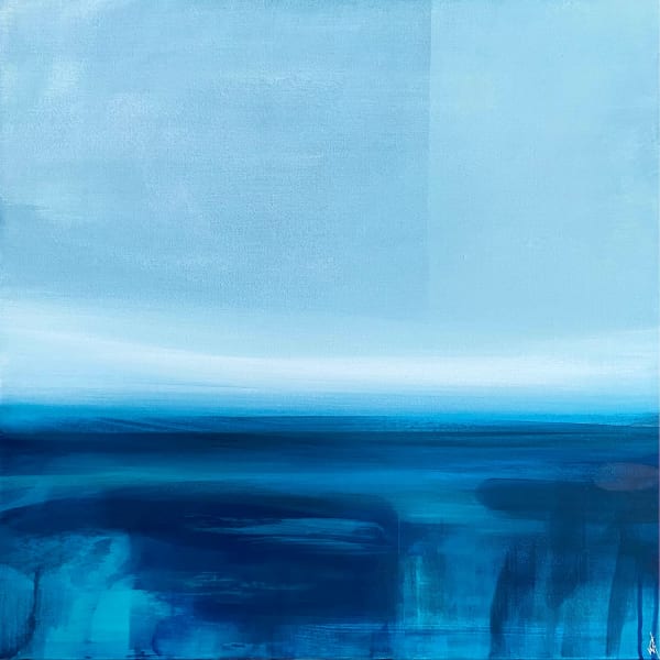 Victoria Wylie Deep Blue I Mixed media on canvas 60 x 60 cm Unframed