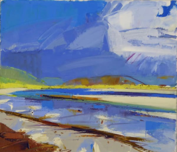 Marion Thomson Reflections North Uist Oil on canvas 35 x 40 cm Framed