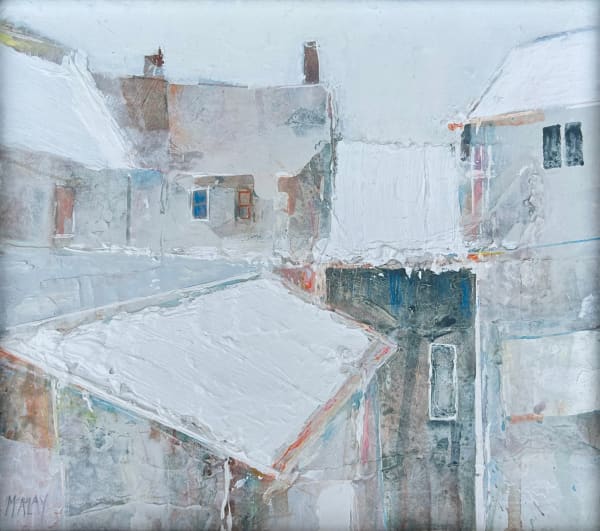 Robert McAulay White Roofs I Acrylic & mixed media 22 x 25 cm