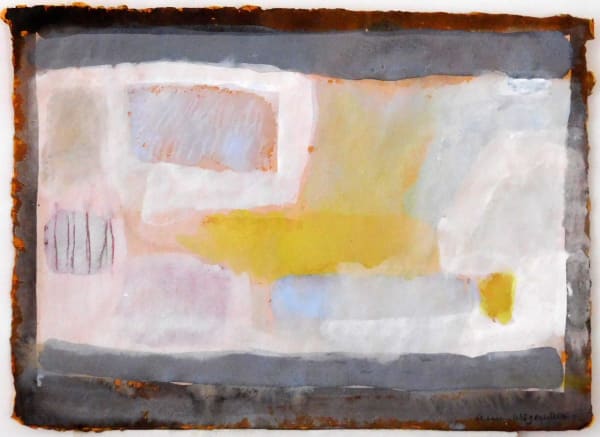Ann Wegmuller RSW RWS Winter Land Marks IV Gouache 20 x 28 cm Framed 43 x 51 cm