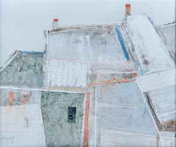 Robert McAulay White Roofs IV Acrylic & mixed media 21 x 25 cm