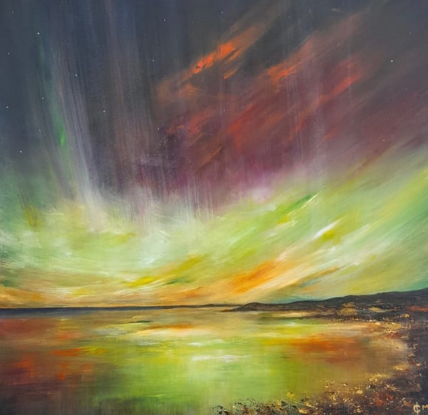 Grace Cameron Aurora Evening at Easthaven Acrylic on canvas 60 x 60 cm