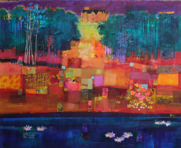 Francis Boag Ury Trees and Pond Acrylic on canvas 100 x 120 cm