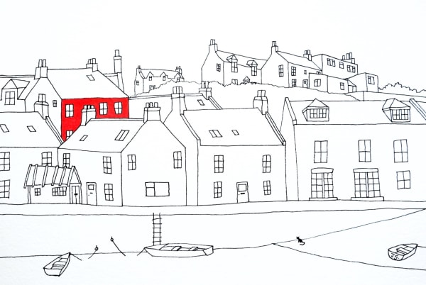 John Glynn On the Waterfront Ink on paper 40 x 50 cm 47 x 55 cm