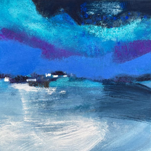 Caroline Bailey RSW Approaching Skye on the Ferry Acrylic 25 x 25 cm Framed 45 x 45 cm