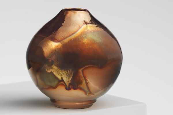 Fiona Duckett Jupiter Muin Jar II Copper in glaze luster ceramic 11 x 11 cm
