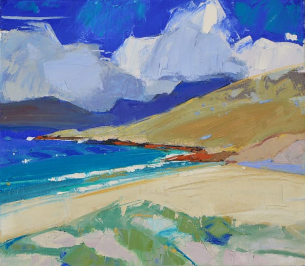 Marion Thomson Above the Beach Luskentyre Oil on canvas 35 x 40 cm Framed
