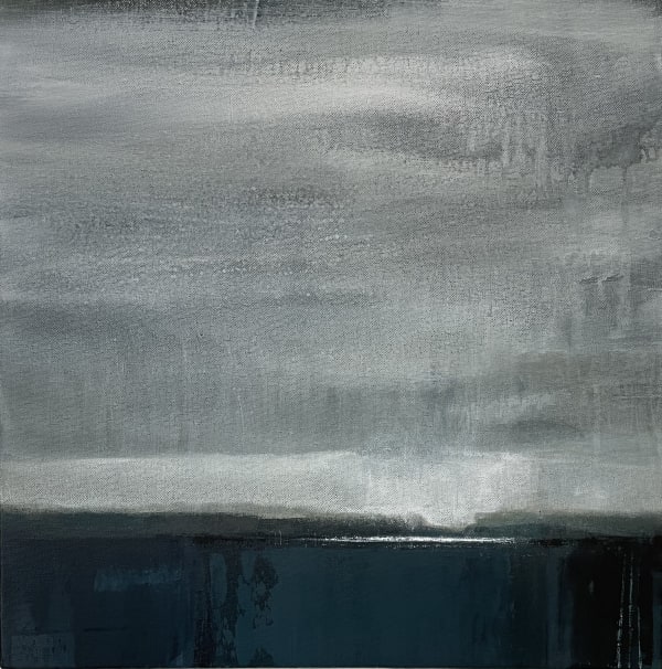 Val Thomson Contemplating the Clouds Acrylic on canvas 50 x 40 cm Framed 58 x 58 cm