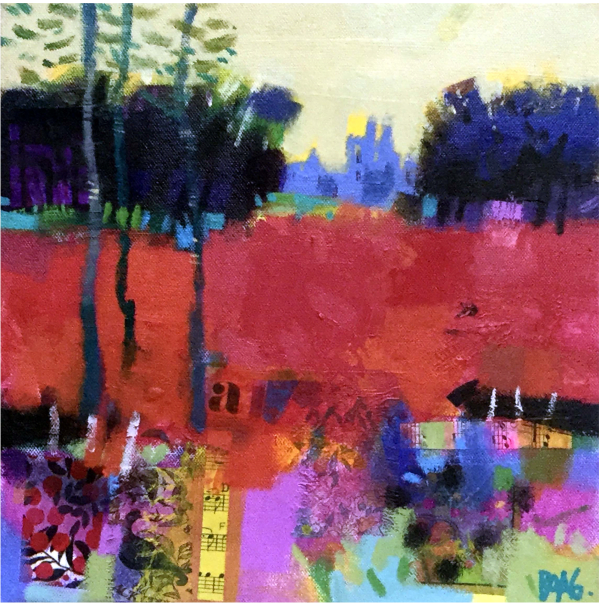 Francis Boag Ury House and Trees Acrylic on canvas 30 x 30 cm