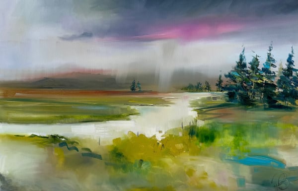 Rosanne Barr A River Way Oil 50 x 75 cm Framed 70 x 95 cm