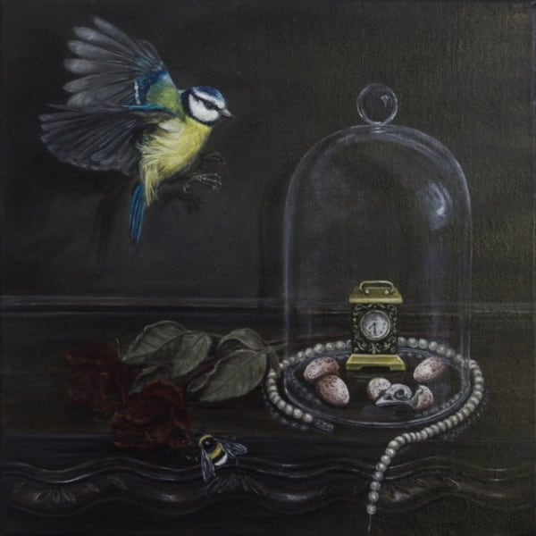 Deborah Wickham Come Take a Trip to my Wonderland Acrylic on linen 30 x 30 cm Framed 33 x 33 cm