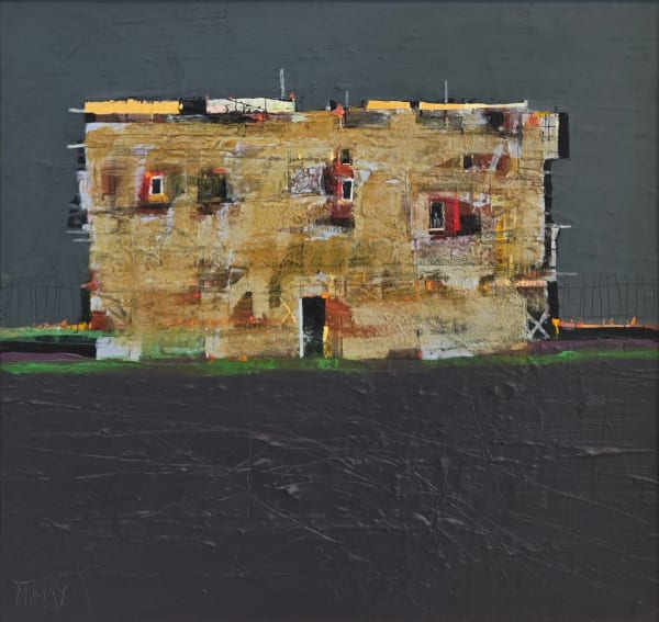 Robert McAulay Small Block I Mixed media 40 x 40 cm Framed 63 x 65 cm