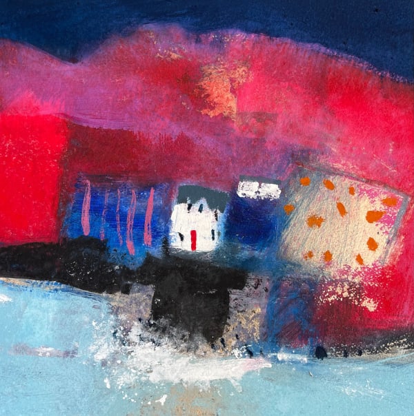 Caroline Bailey RSW High Tide Mixed media 30 x 30xm Framed 49 x 49 cm